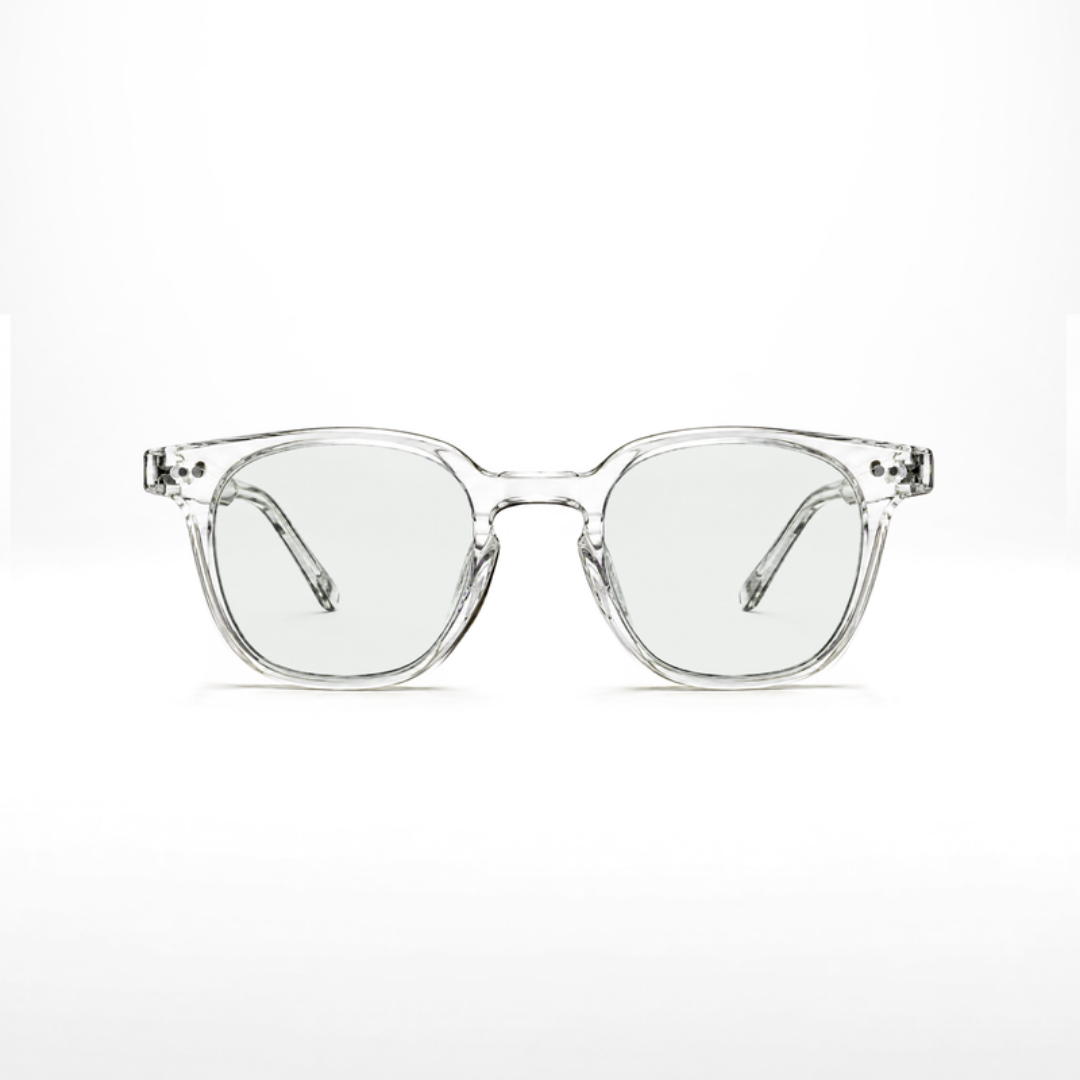 Brille Edison Crystal – klare Gläser, transparente Crystal-Fassung, Vorderansicht