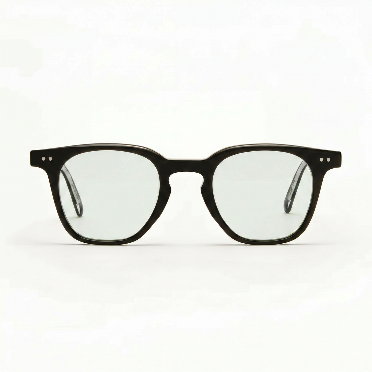 Edison Brille – klare Gläser, schwarzes Gestell, Vorderansicht